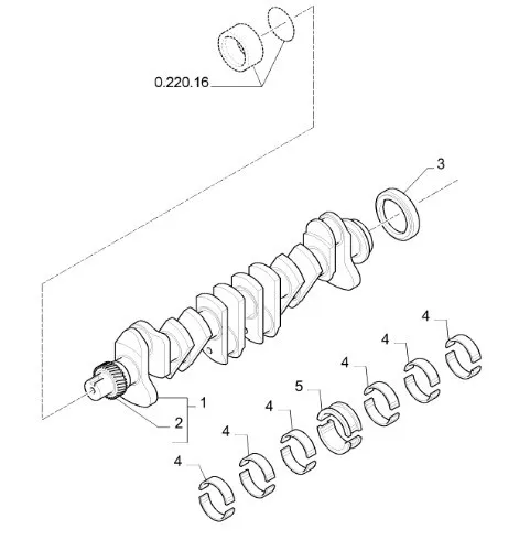87790344 - Вкладыш +0,25 коленвала ДВС Ford 675 TM/MXM, TC, CS, CX