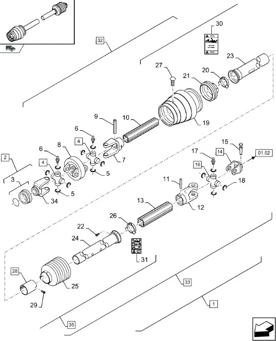 87716648 - вал отбора мощности